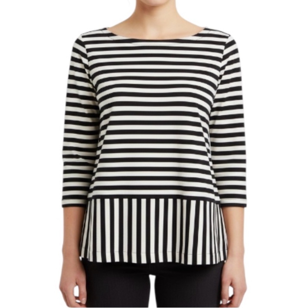 Madewell (1937) Blue and White Striped Long Sleeve Top
